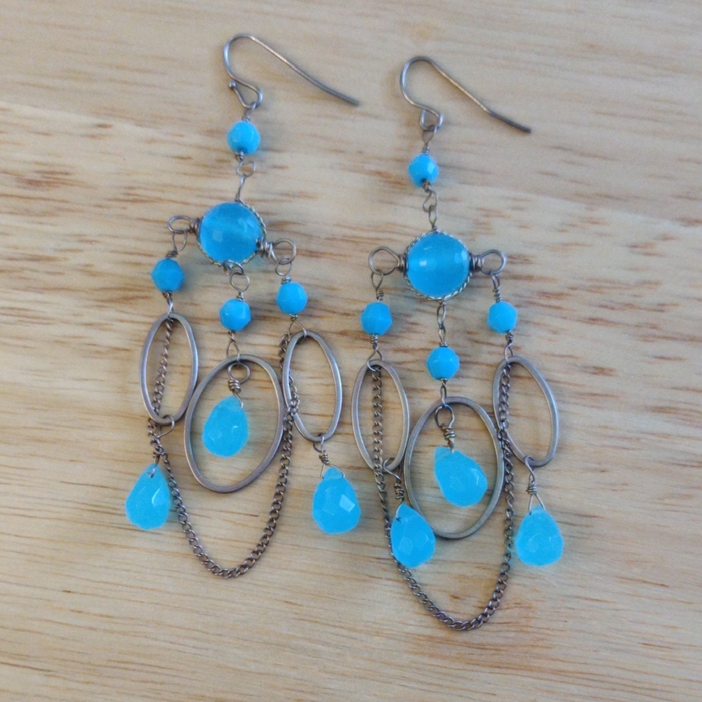 Blue Dangle Earrings